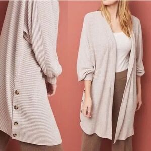 Anthropologie Saturday Sunday duster ribbed Button long Cardigan Size XS
